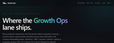 Screenshot of a live Growth & Consent Operations operator surface